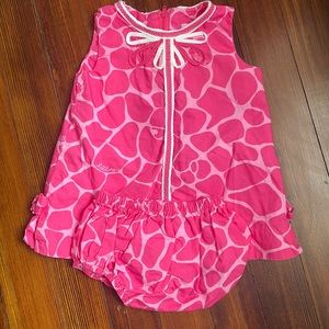 Lilly Pulitzer pink dress & bloomer size 6-12M